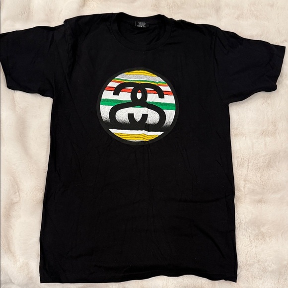 Stussy Other - Stussy Black Tee with Multicolor Logo NWOT